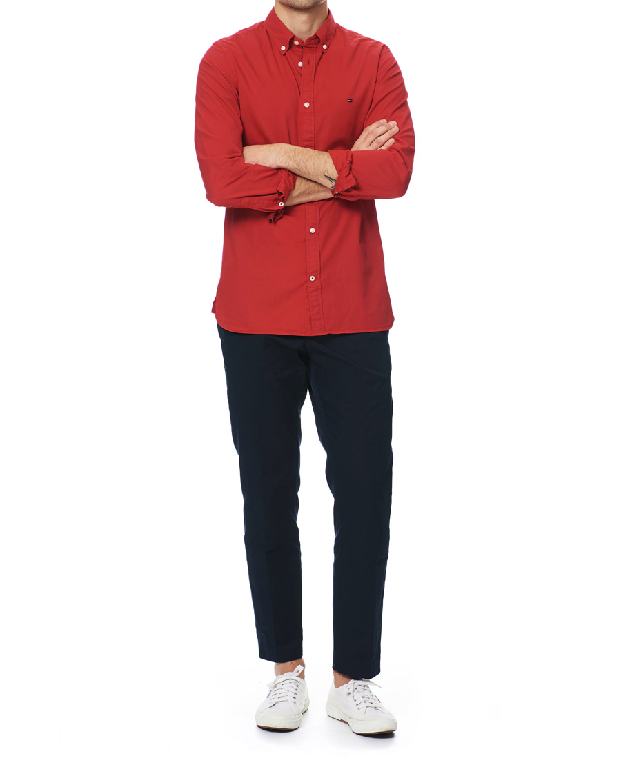 Homme | Chemises | Tommy Hilfiger | Slim Fit Garment Dyed Twill Shirt Primary Red