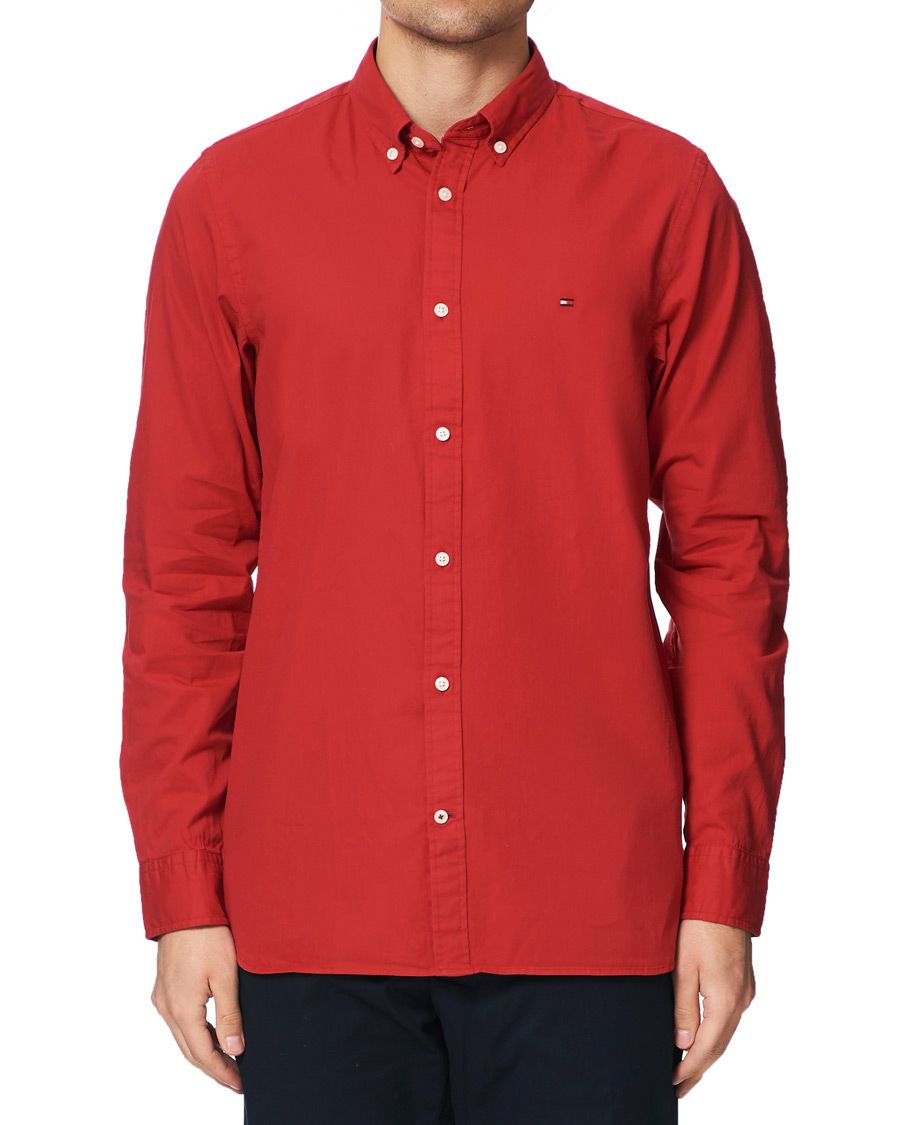 Homme | Chemises | Tommy Hilfiger | Slim Fit Garment Dyed Twill Shirt Primary Red