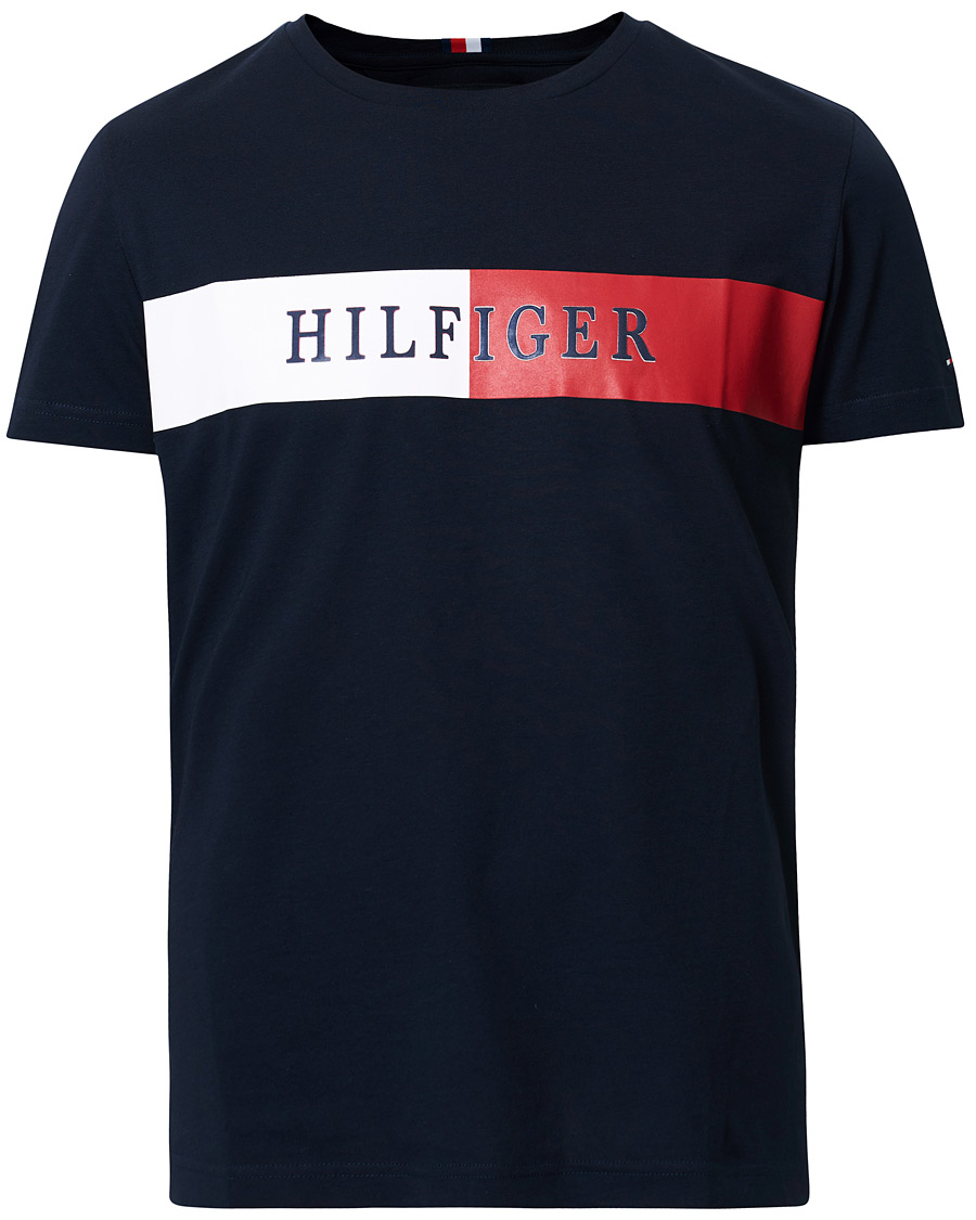 Heren | T-shirts | Tommy Hilfiger | Organic Cotton Stripe Crew Neck Tee Desert Sky