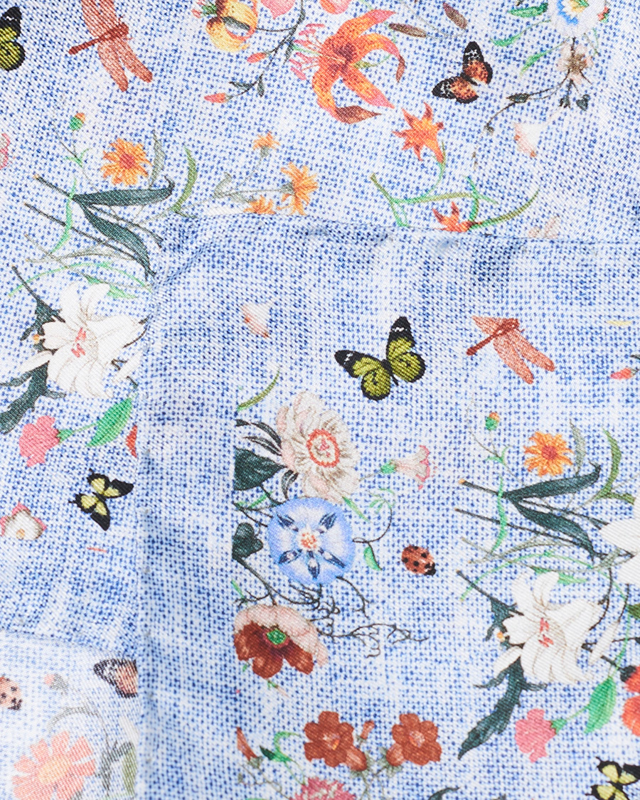 Homme | Amanda Christensen Silk Twill Printed Pocket Square Navy | Amanda Christensen | Silk Twill Printed Pocket Square Navy