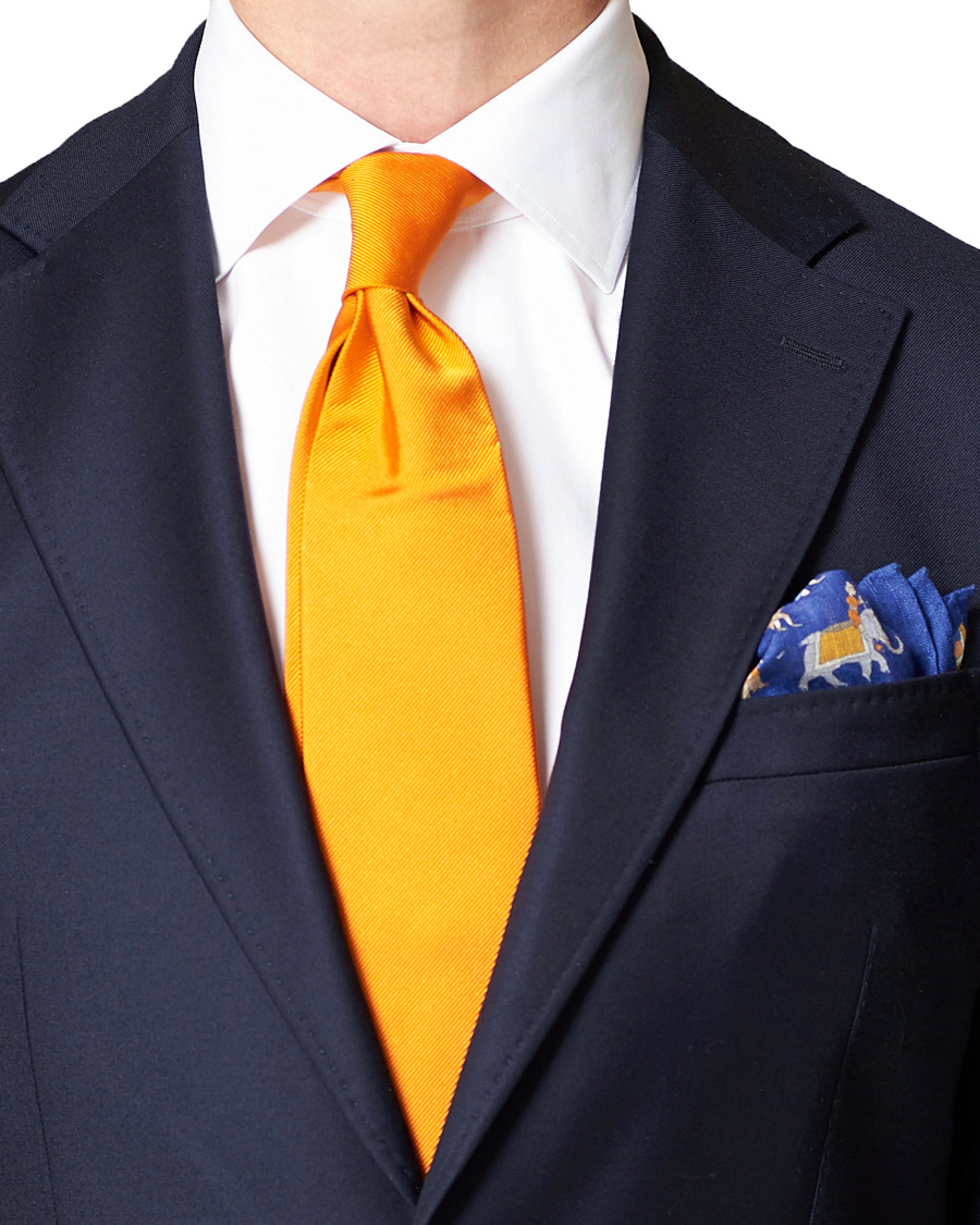 Homme | Amanda Christensen Linen Printed Pocket Square Navy | Amanda Christensen | Linen Printed Pocket Square Navy