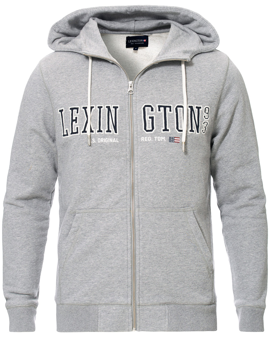 Homme | Pulls Et Tricots | Lexington | Michael Full Zip Logo Hoodie Grey Melange