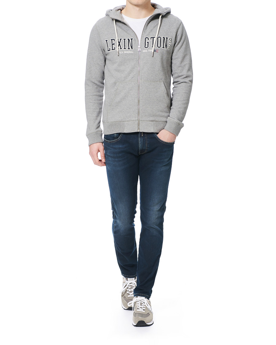 Homme | Pulls Et Tricots | Lexington | Michael Full Zip Logo Hoodie Grey Melange