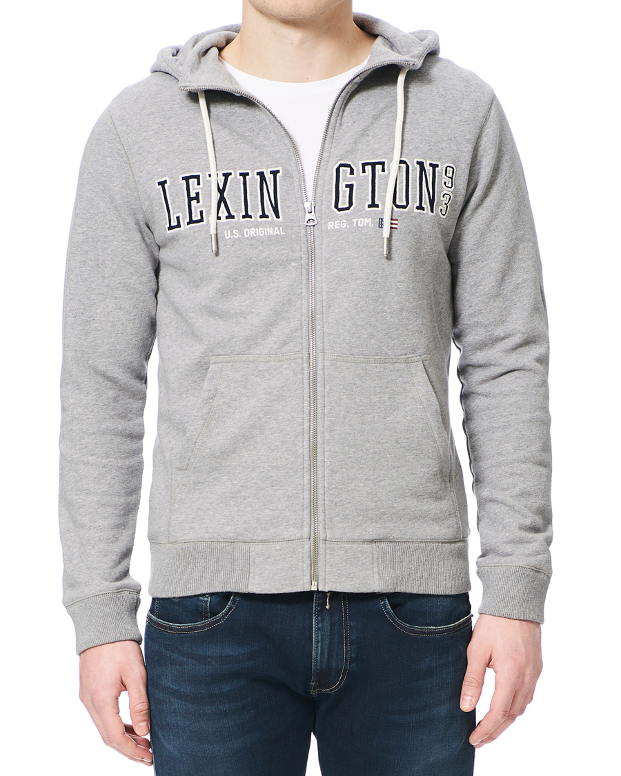 Homme | Pulls Et Tricots | Lexington | Michael Full Zip Logo Hoodie Grey Melange