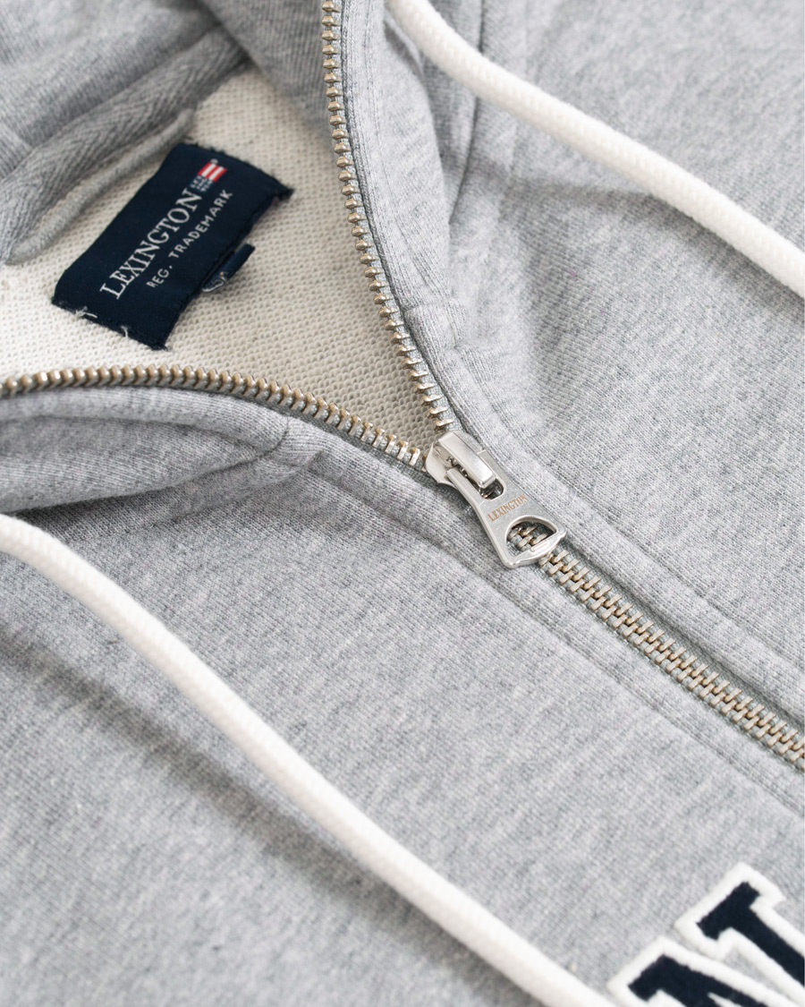 Homme | Pulls Et Tricots | Lexington | Michael Full Zip Logo Hoodie Grey Melange