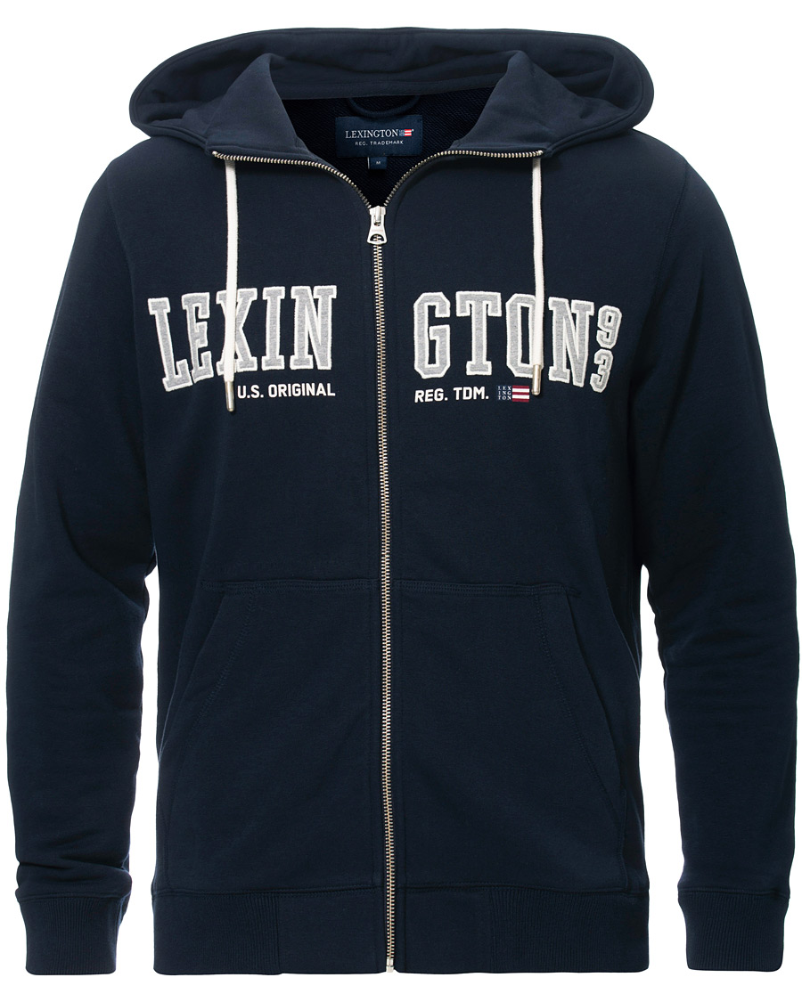 Homme | Pulls Et Tricots | Lexington | Michael Full Zip Logo Hoodie Dark Blue