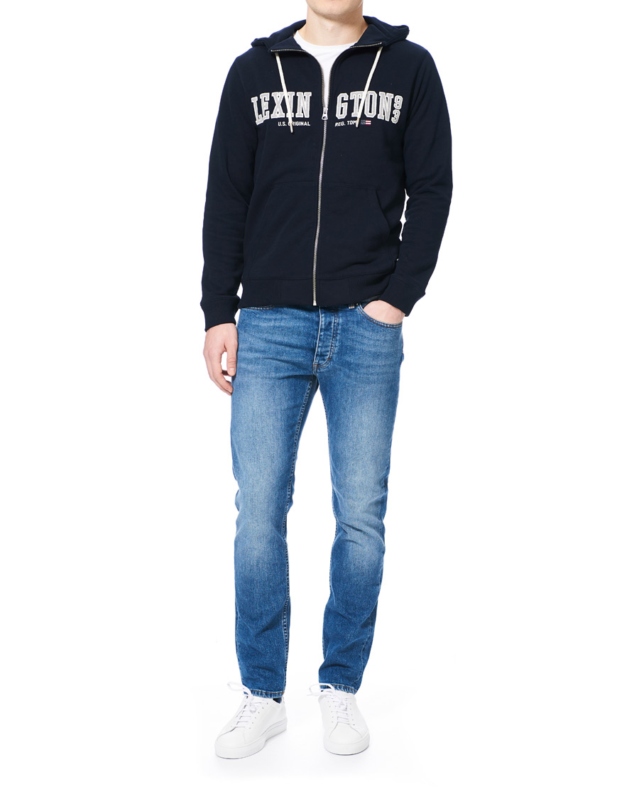 Homme | Pulls Et Tricots | Lexington | Michael Full Zip Logo Hoodie Dark Blue