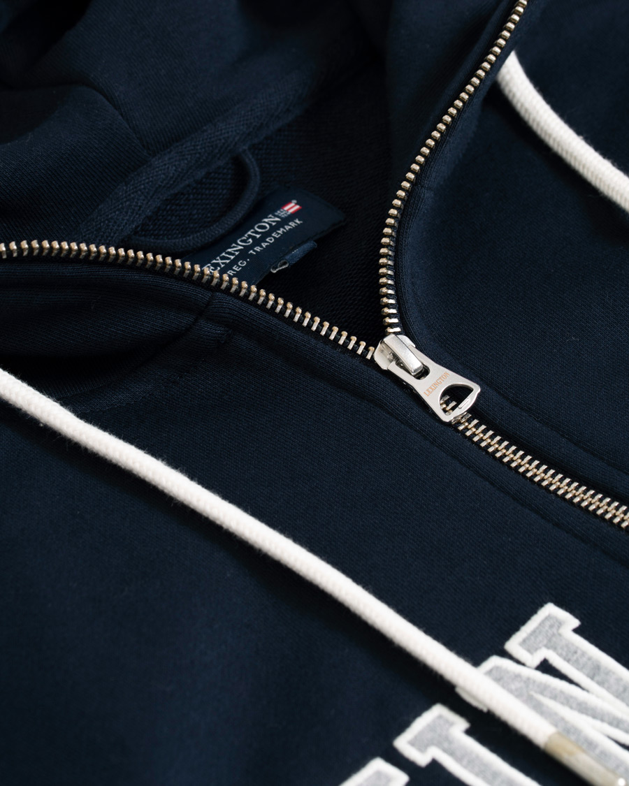 Homme | Pulls Et Tricots | Lexington | Michael Full Zip Logo Hoodie Dark Blue