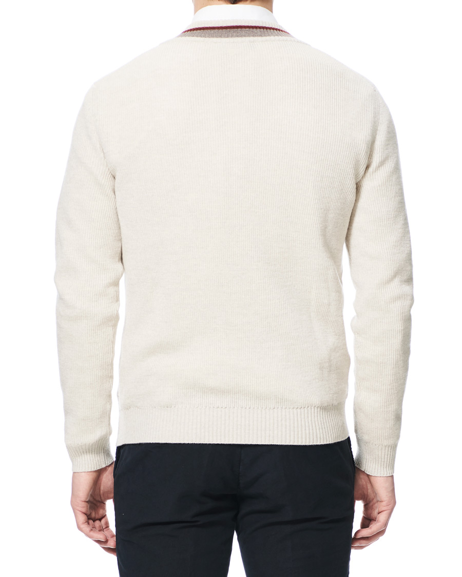 Homme | Pulls Et Tricots | Morris Heritage | Contrast V-Neck Off White