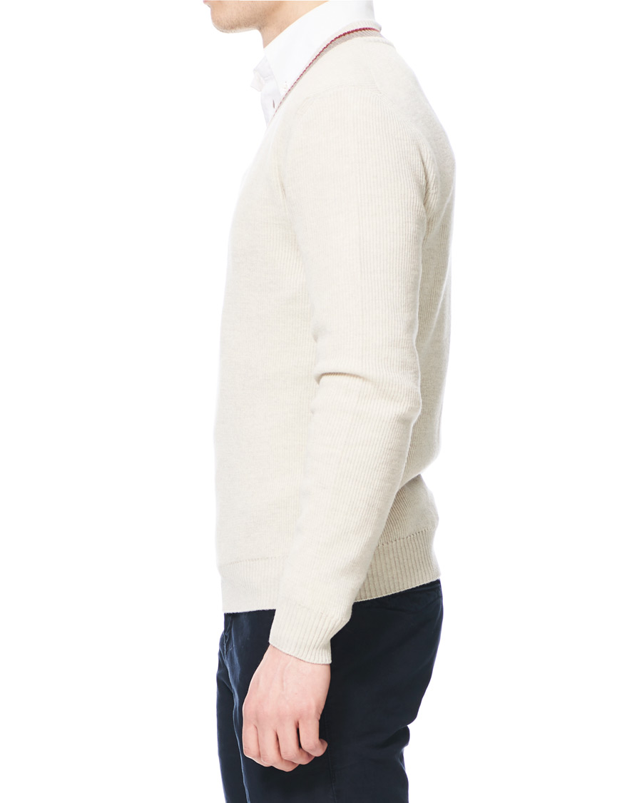 Homme | Pulls Et Tricots | Morris Heritage | Contrast V-Neck Off White