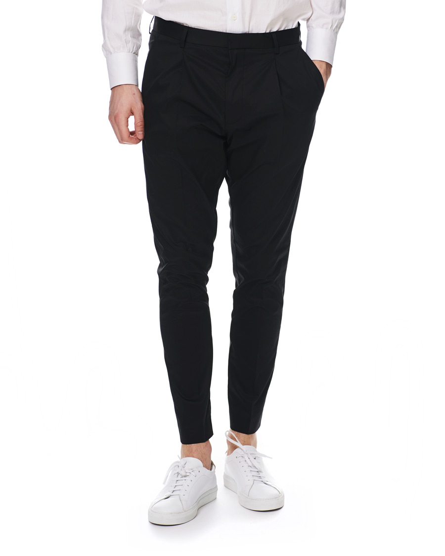 Homme | Pantalons | HUGO | Gadu Pleated Stretch Pants Black