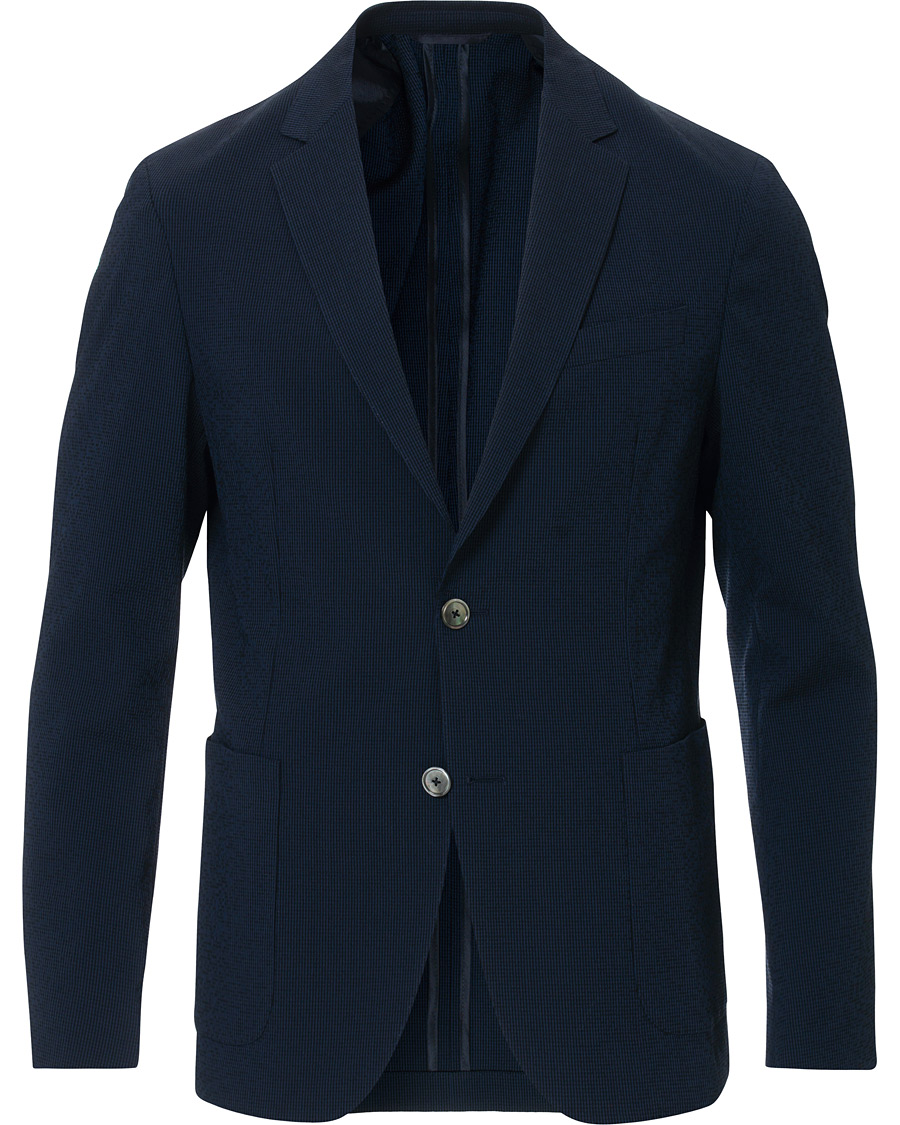 Homme | Blazers | BOSS BLACK | BOSS Nold Virgin Wool Seersucker Suit Blazer Open Blue