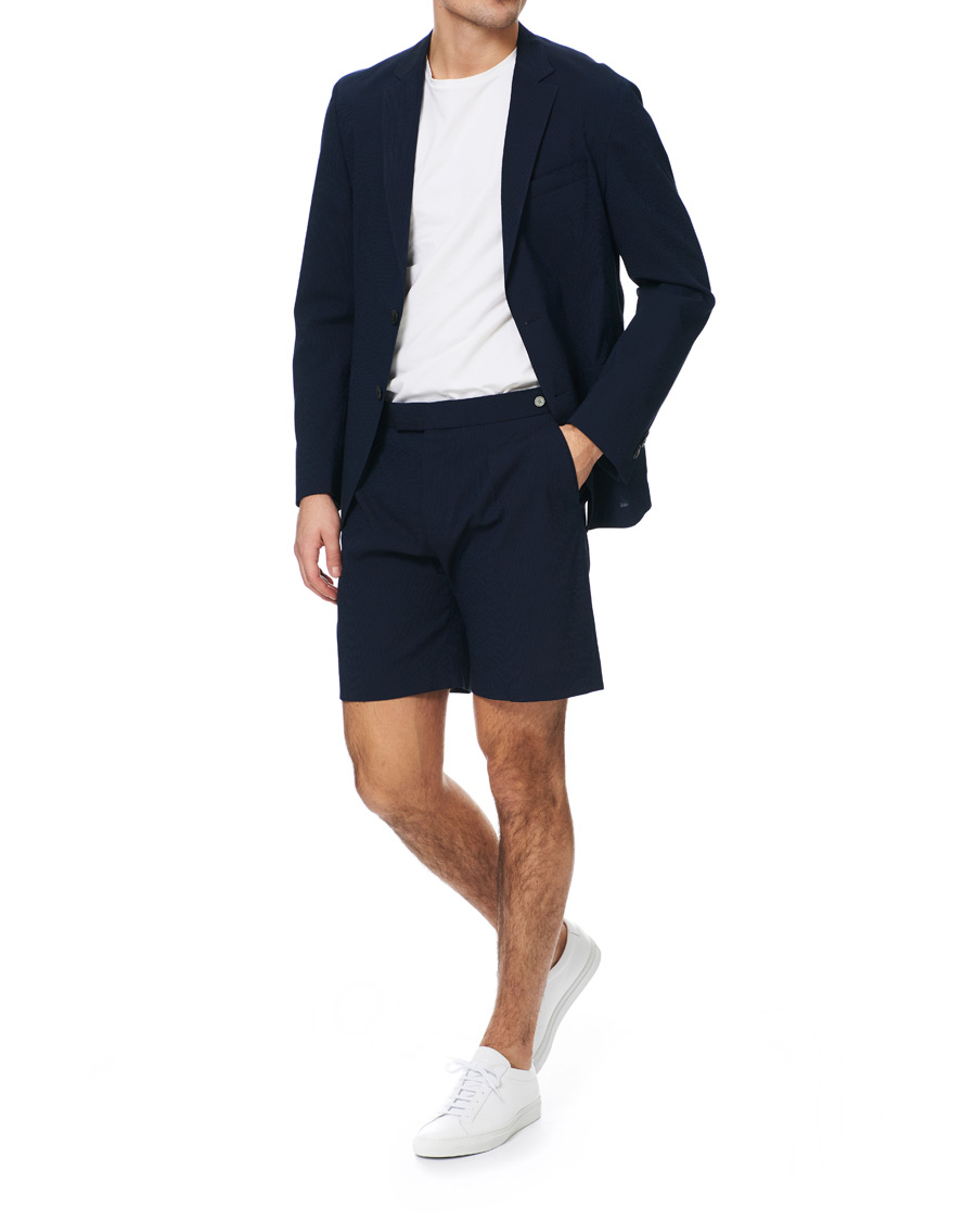 Homme | Blazers | BOSS BLACK | BOSS Nold Virgin Wool Seersucker Suit Blazer Open Blue