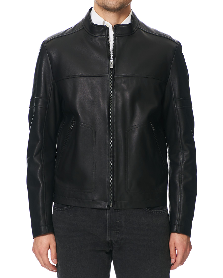 Heren | Jassen | BOSS BLACK | BOSS Nidan Leather Jacket Black