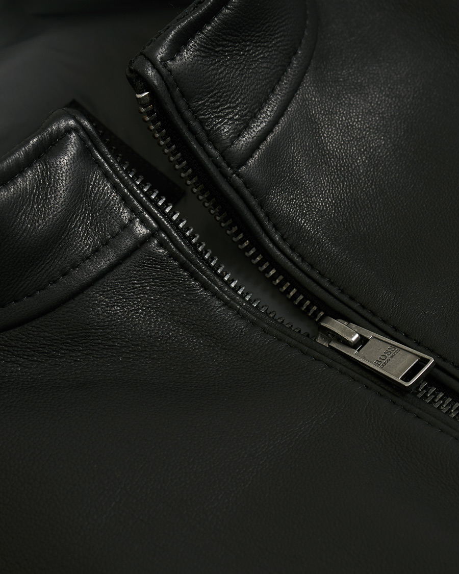 Heren | Jassen | BOSS BLACK | BOSS Nidan Leather Jacket Black