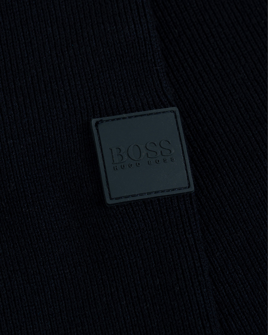 Homme | Manteaux Et Vestes | BOSS BLACK | BOSS Ofabio Hybrid Knitted Full-Zip Hoodie Dark Blue
