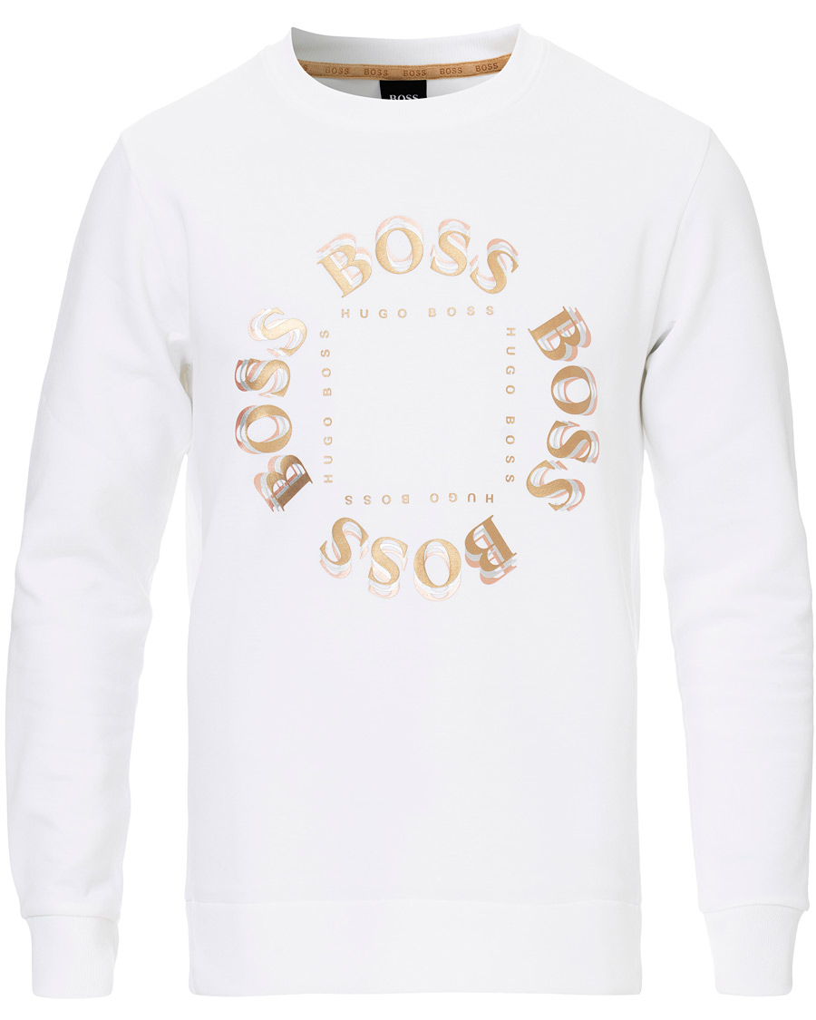 Homme | Pulls Et Tricots | BOSS GREEN | BOSS Athleisure Salbo Circle Sweatshirt White/Gold
