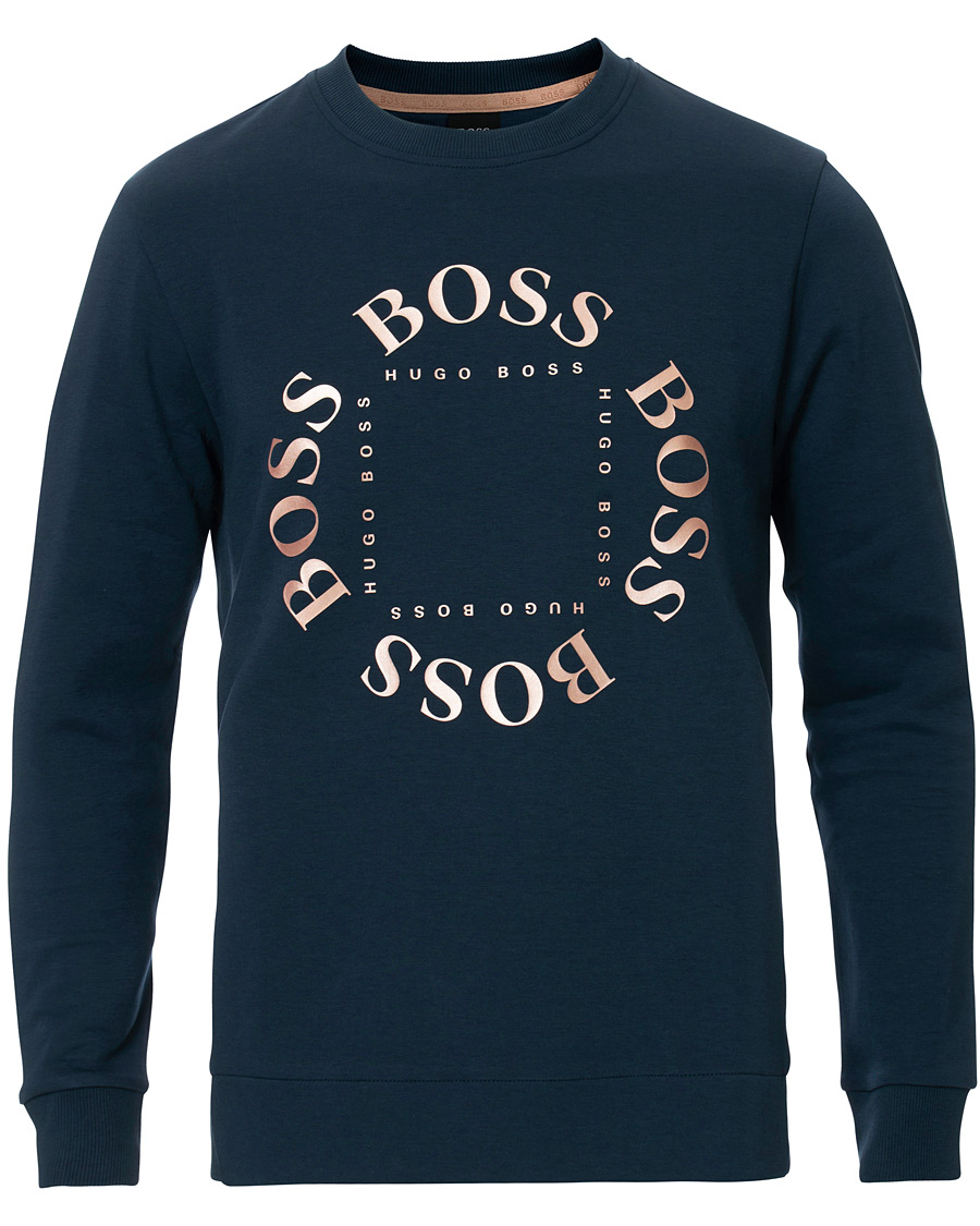 Homme | Pulls Et Tricots | BOSS GREEN | BOSS Athleisure Salbo Circle Sweatshirt Navy/Rosé Gold