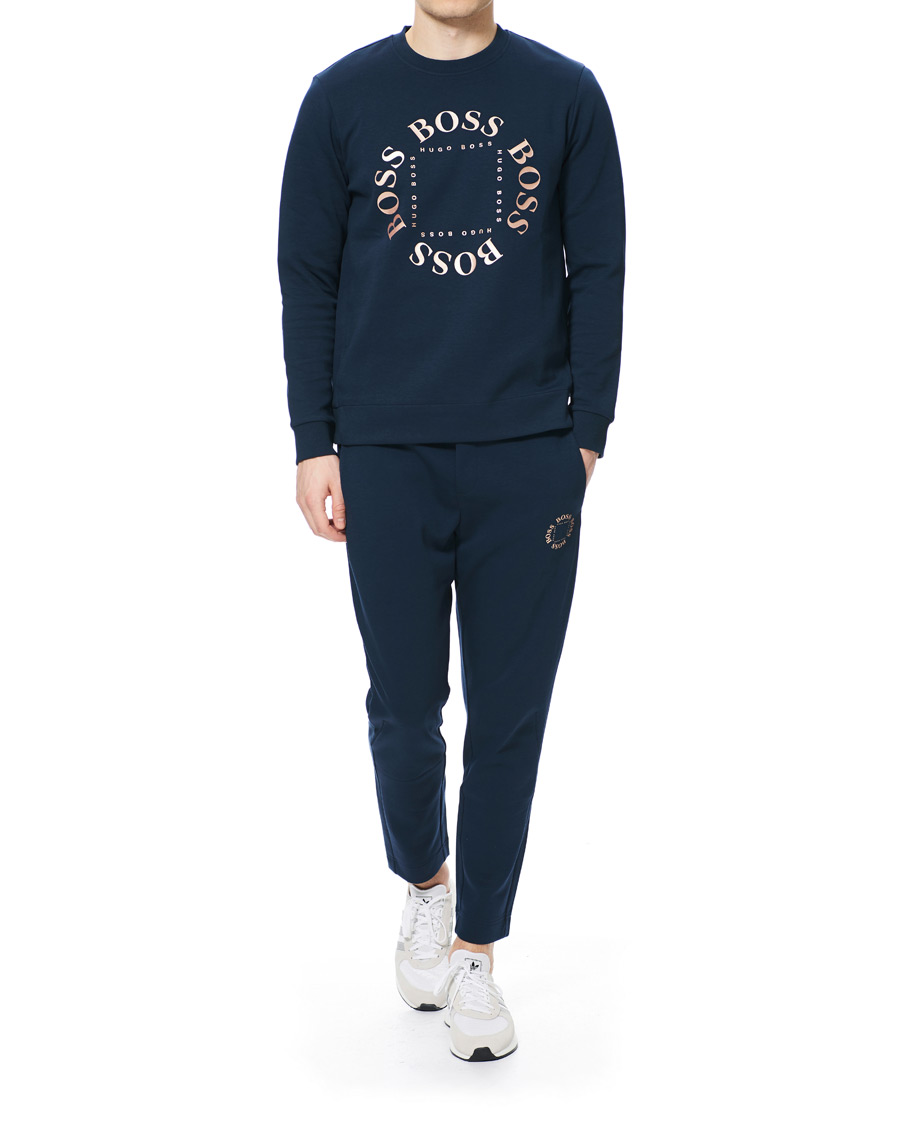Homme | Pulls Et Tricots | BOSS GREEN | BOSS Athleisure Salbo Circle Sweatshirt Navy/Rosé Gold