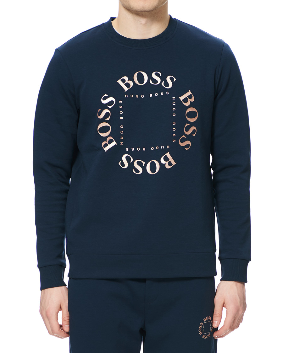 Homme | Pulls Et Tricots | BOSS GREEN | BOSS Athleisure Salbo Circle Sweatshirt Navy/Rosé Gold