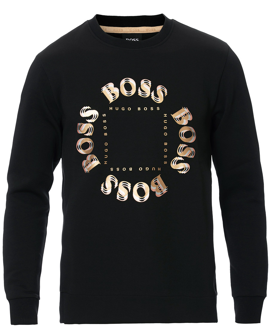 Homme | Pulls Et Tricots | BOSS GREEN | BOSS Athleisure Salbo Circle Sweatshirt Black/Gold