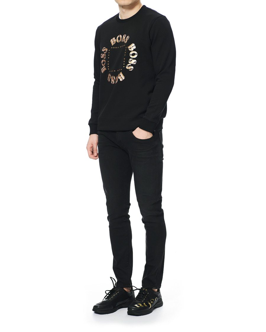 Homme | Pulls Et Tricots | BOSS GREEN | BOSS Athleisure Salbo Circle Sweatshirt Black/Gold