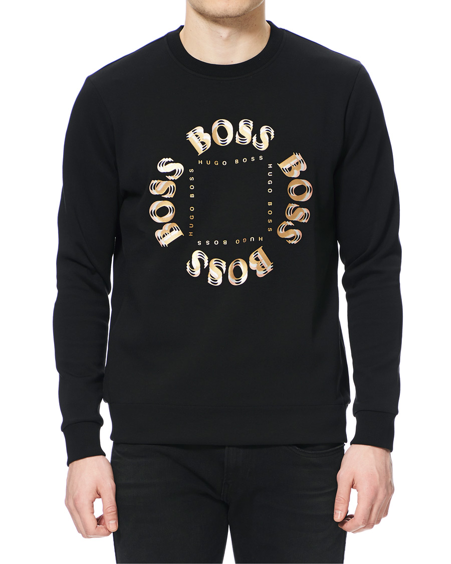 Homme | Pulls Et Tricots | BOSS GREEN | BOSS Athleisure Salbo Circle Sweatshirt Black/Gold