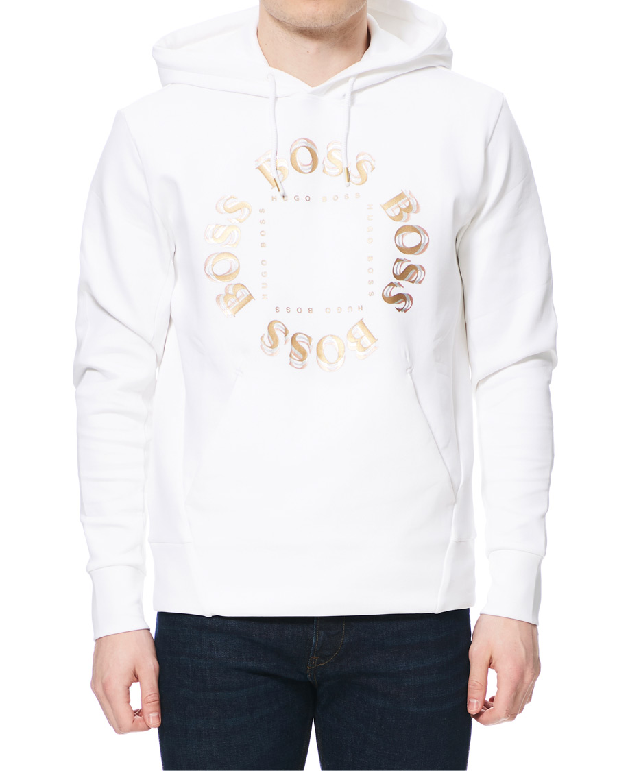 Homme | Pulls Et Tricots | BOSS GREEN | BOSS Athleisure Sly Circle Hoodie White/Gold