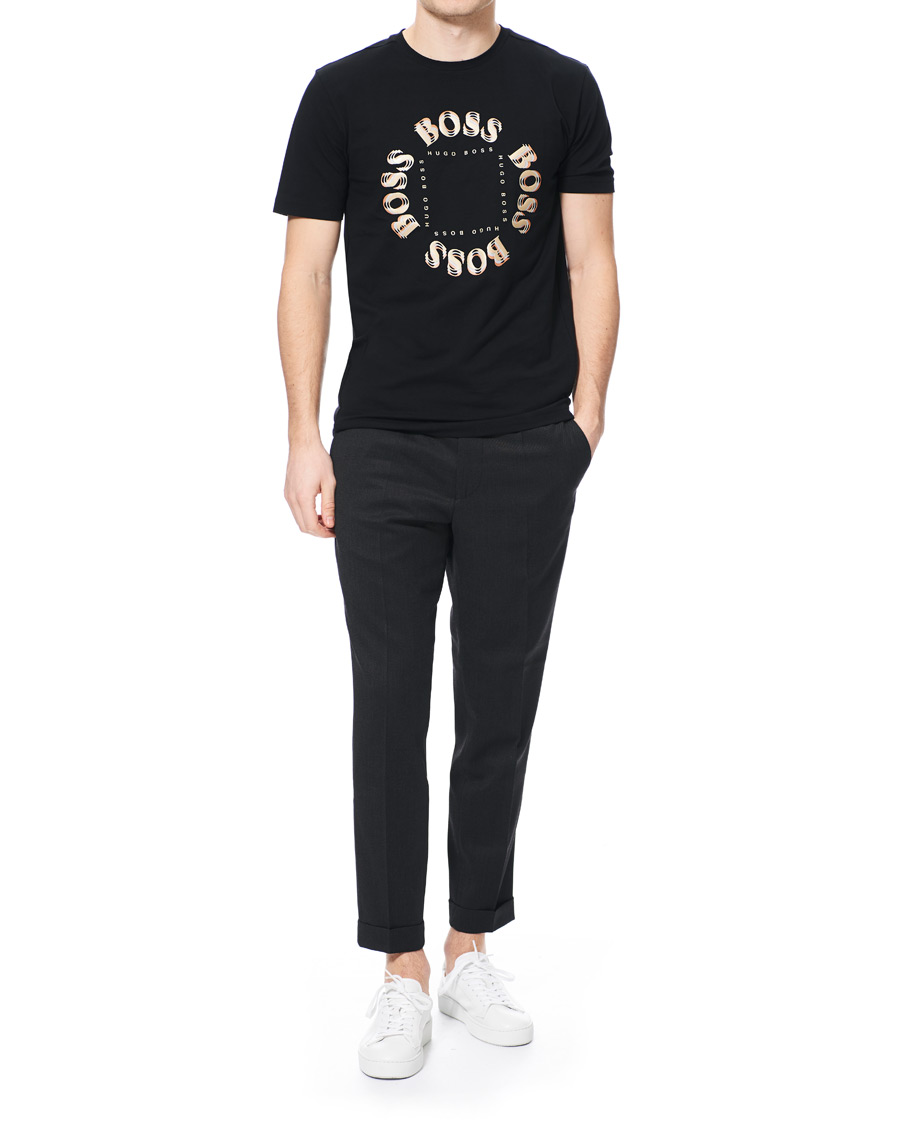Homme | T-shirts | BOSS GREEN | BOSS Athleisure Circle Logo Tee Black/Gold