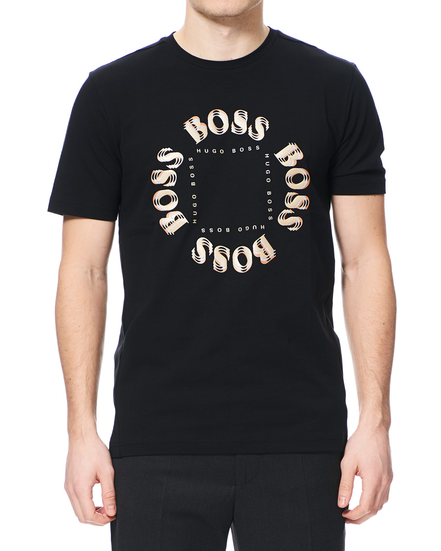 Homme | T-shirts | BOSS GREEN | BOSS Athleisure Circle Logo Tee Black/Gold