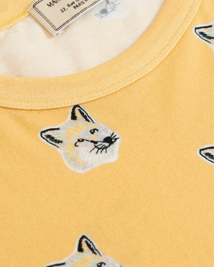 Heren | T-shirts | Maison Kitsuné | All Over Pastel Fox Head T-shirt Yellow