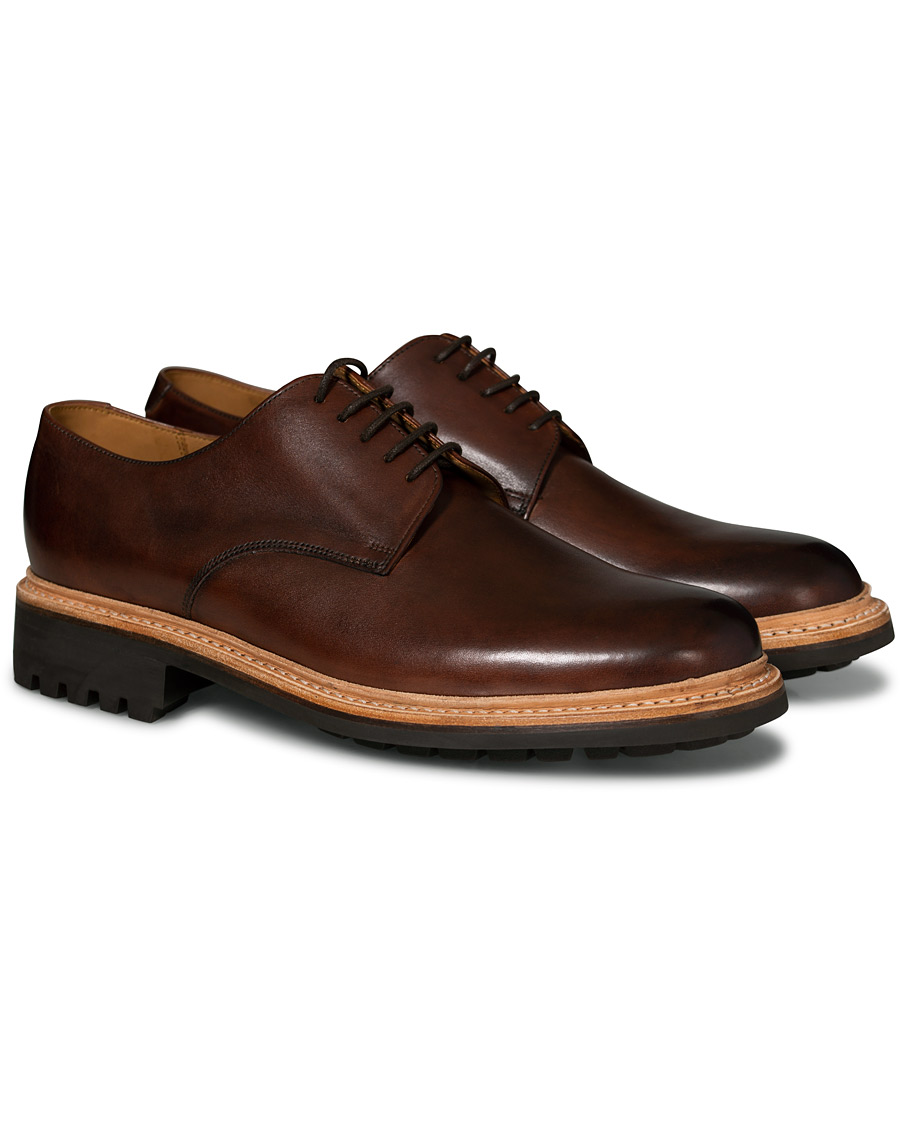 Homme | Grenson Curt Commando Sole Derby Dark Brown Calf | Grenson | Curt Commando Sole Derby Dark Brown Calf