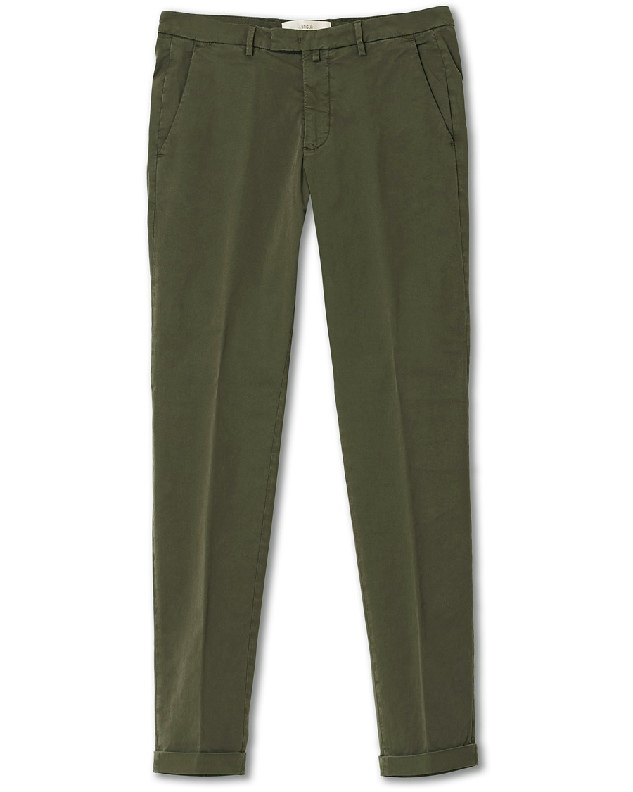 Homme | Pantalons | Briglia 1949 | Slim Fit Gabardine Chinos Dark Green
