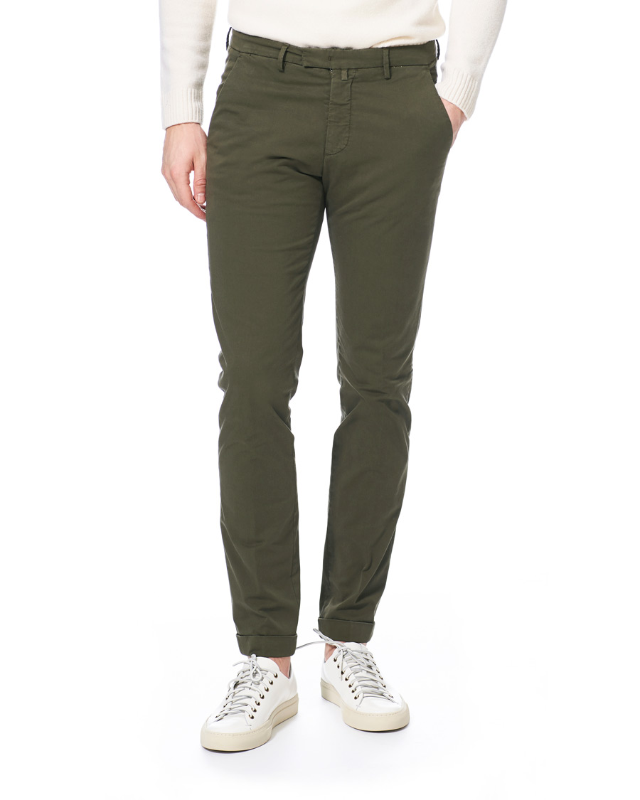 Homme | Pantalons | Briglia 1949 | Slim Fit Gabardine Chinos Dark Green