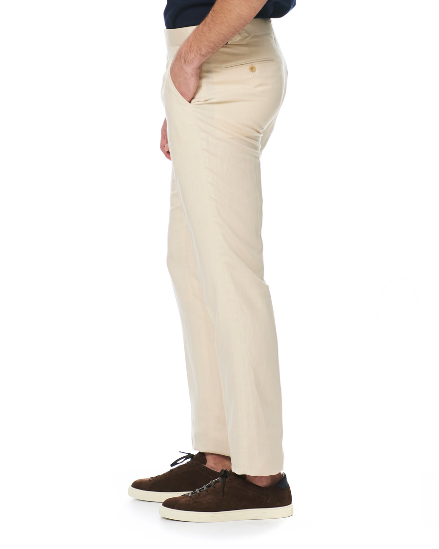 Homme | Pantalons | Ralph Lauren Purple Label | Side-Adjuster Linen/Silk Trousers Beige