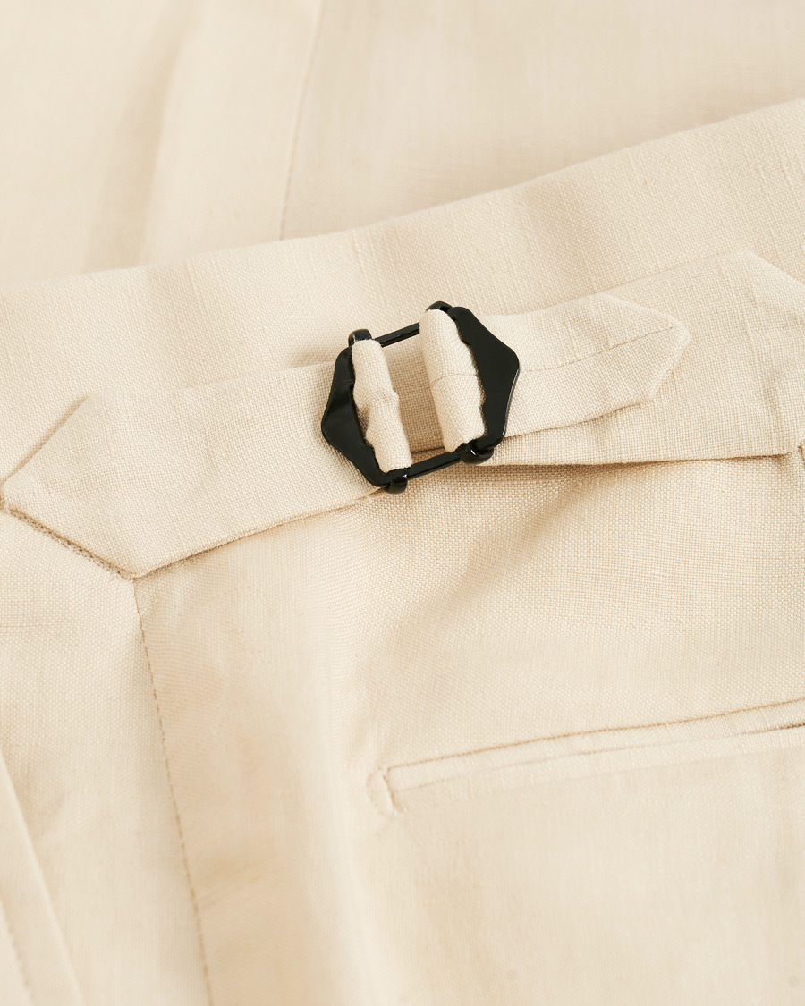Homme | Pantalons | Ralph Lauren Purple Label | Side-Adjuster Linen/Silk Trousers Beige