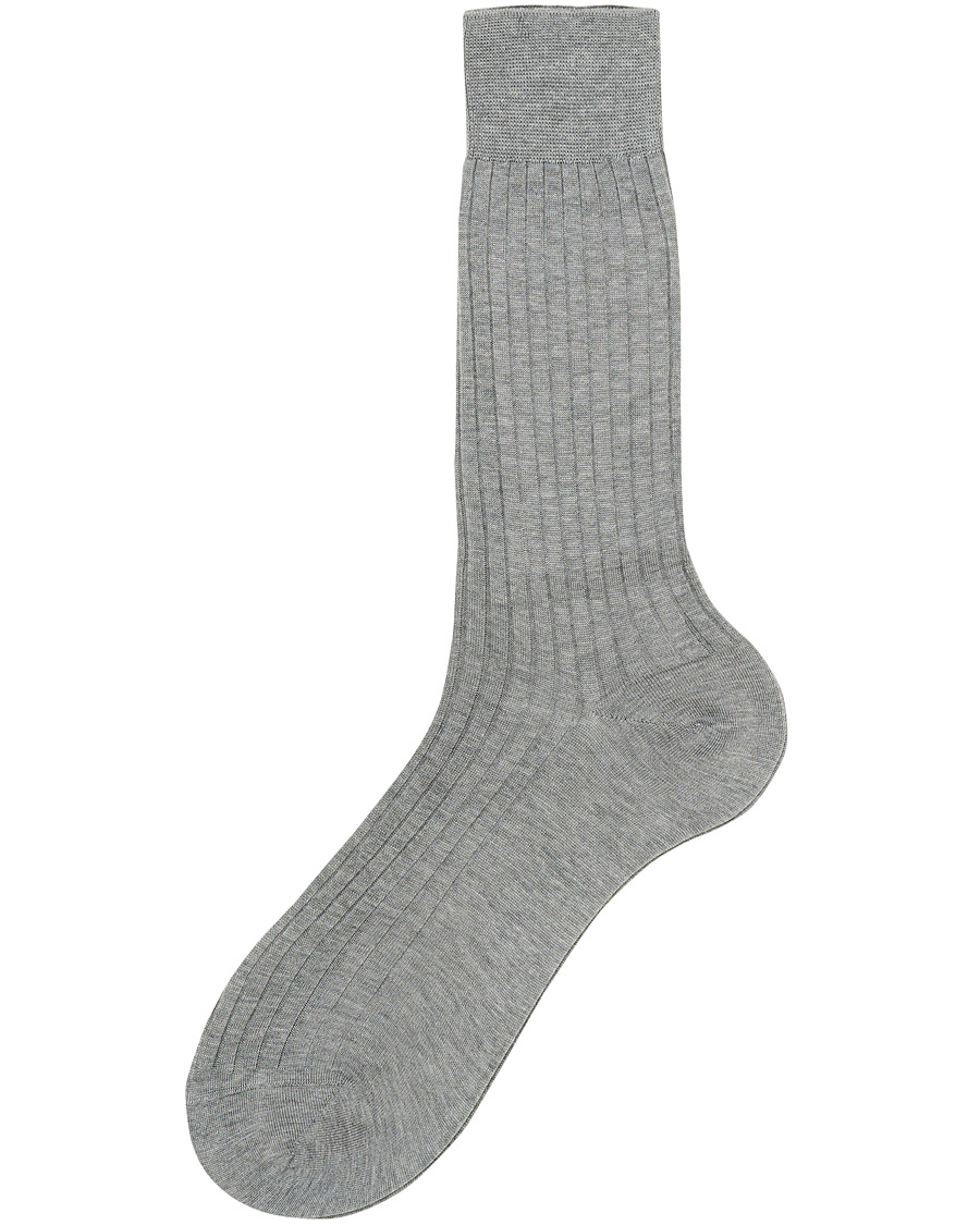 Homme | Sous-Vêtements Et Chaussettes | Bresciani | Cotton Ribbed Short Socks Light Grey