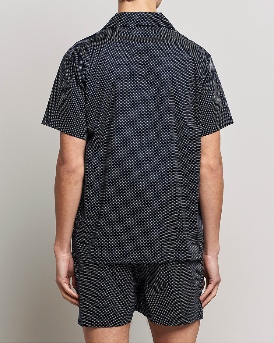 Homme | | Derek Rose | Shortie Printed Cotton Pyjama Set Navy