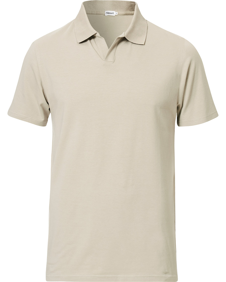 Homme | Polos | Filippa K | Soft Lycra Polo T-Shirt Light Sage