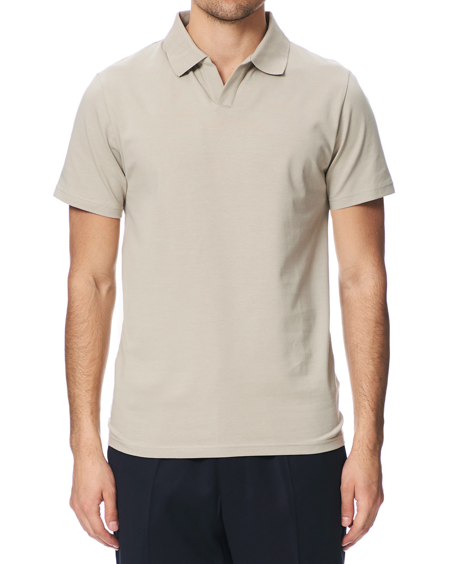 Homme | Polos | Filippa K | Soft Lycra Polo T-Shirt Light Sage