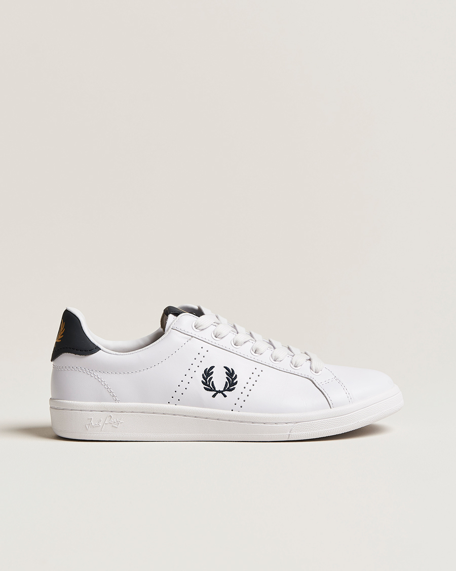 Homme | Fred Perry B721 Leather Sneakers White/Navy | Fred Perry | B721 Leather Sneakers White/Navy