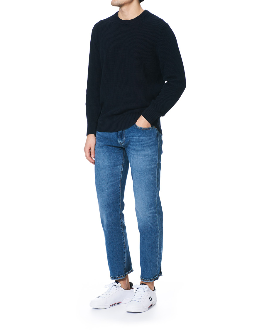 Heren | Fred Perry B722 Leather Sneaker White/Navy | Fred Perry | B722 Leather Sneaker White/Navy