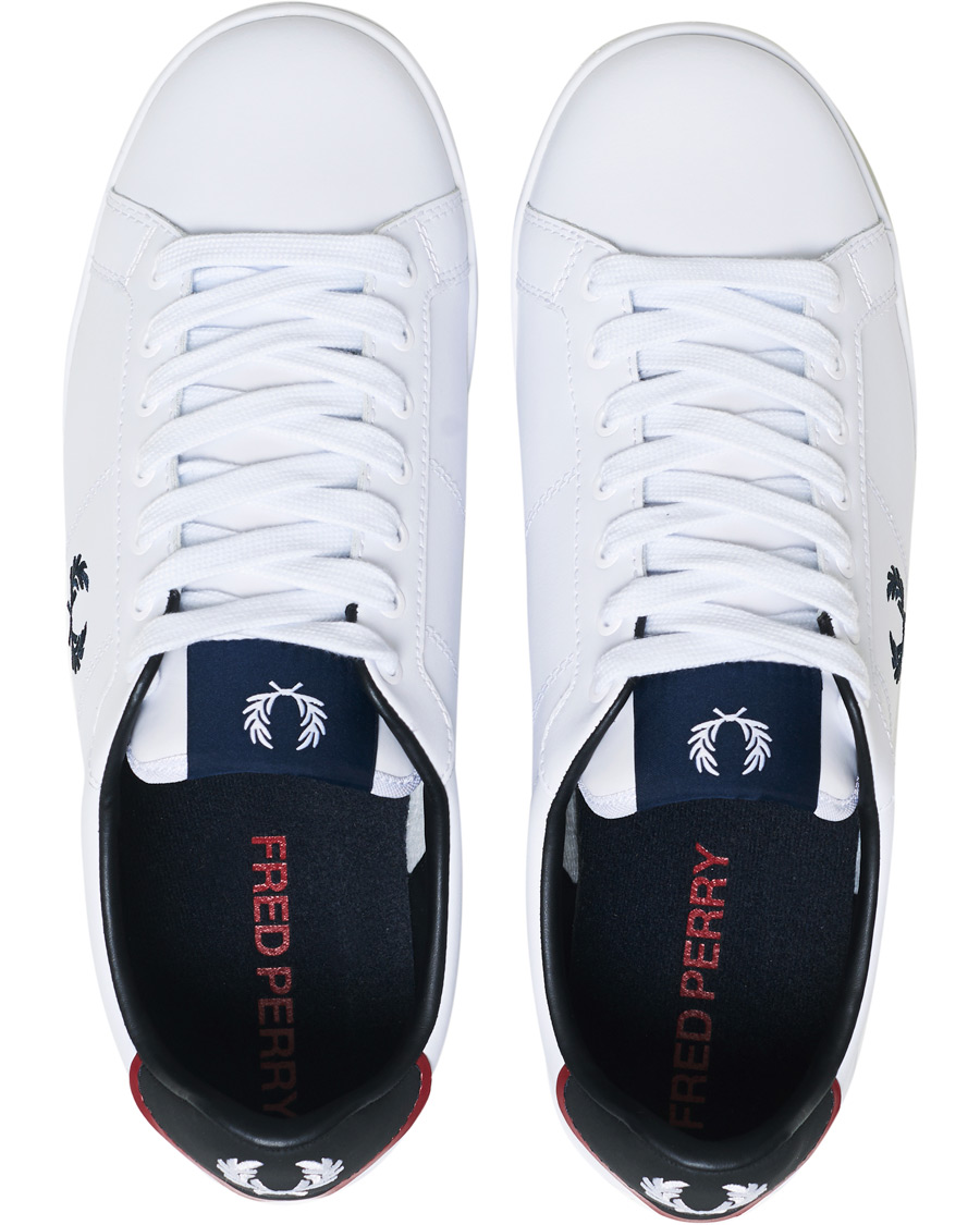 Heren | Fred Perry B722 Leather Sneaker White/Navy | Fred Perry | B722 Leather Sneaker White/Navy