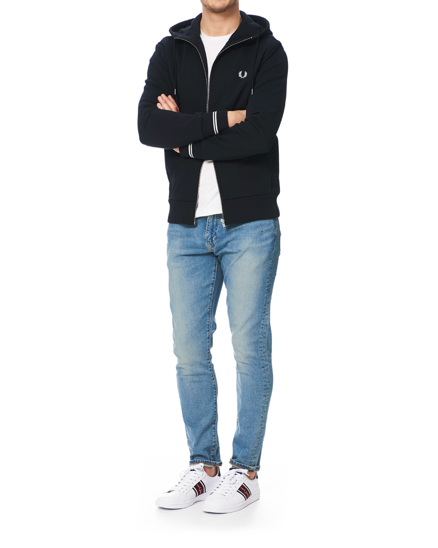 Homme | Fred Perry B721 Leather/Webbing Sneaker White/Navy | Fred Perry | B721 Leather/Webbing Sneaker White/Navy