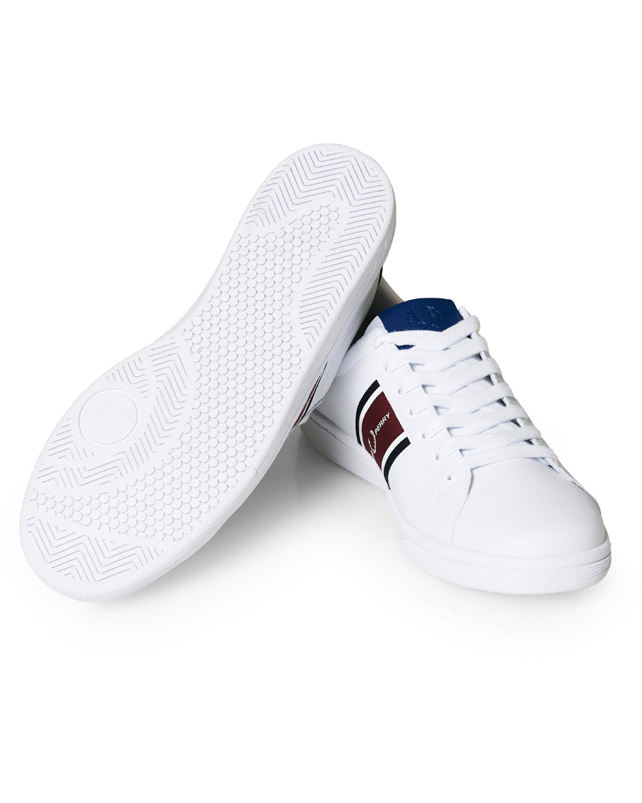 Homme | Fred Perry B721 Leather/Webbing Sneaker White/Navy | Fred Perry | B721 Leather/Webbing Sneaker White/Navy