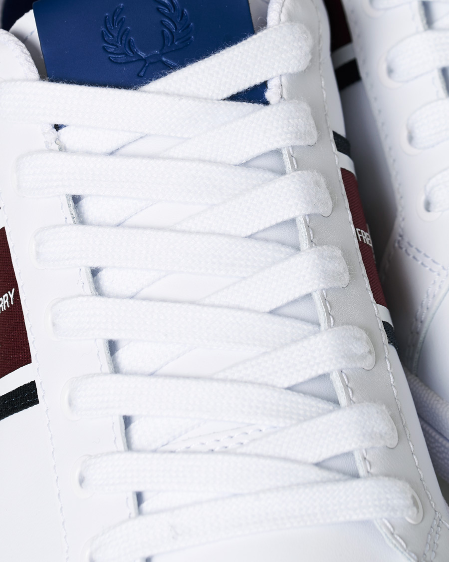 Homme | Fred Perry B721 Leather/Webbing Sneaker White/Navy | Fred Perry | B721 Leather/Webbing Sneaker White/Navy