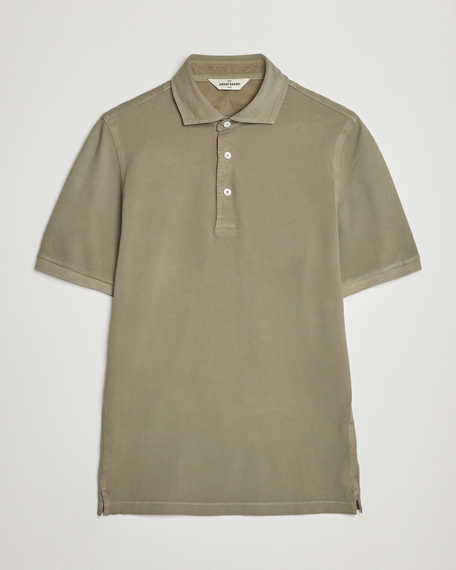 Homme | Polos | Gran Sasso | Washed Polo Concrete Beige