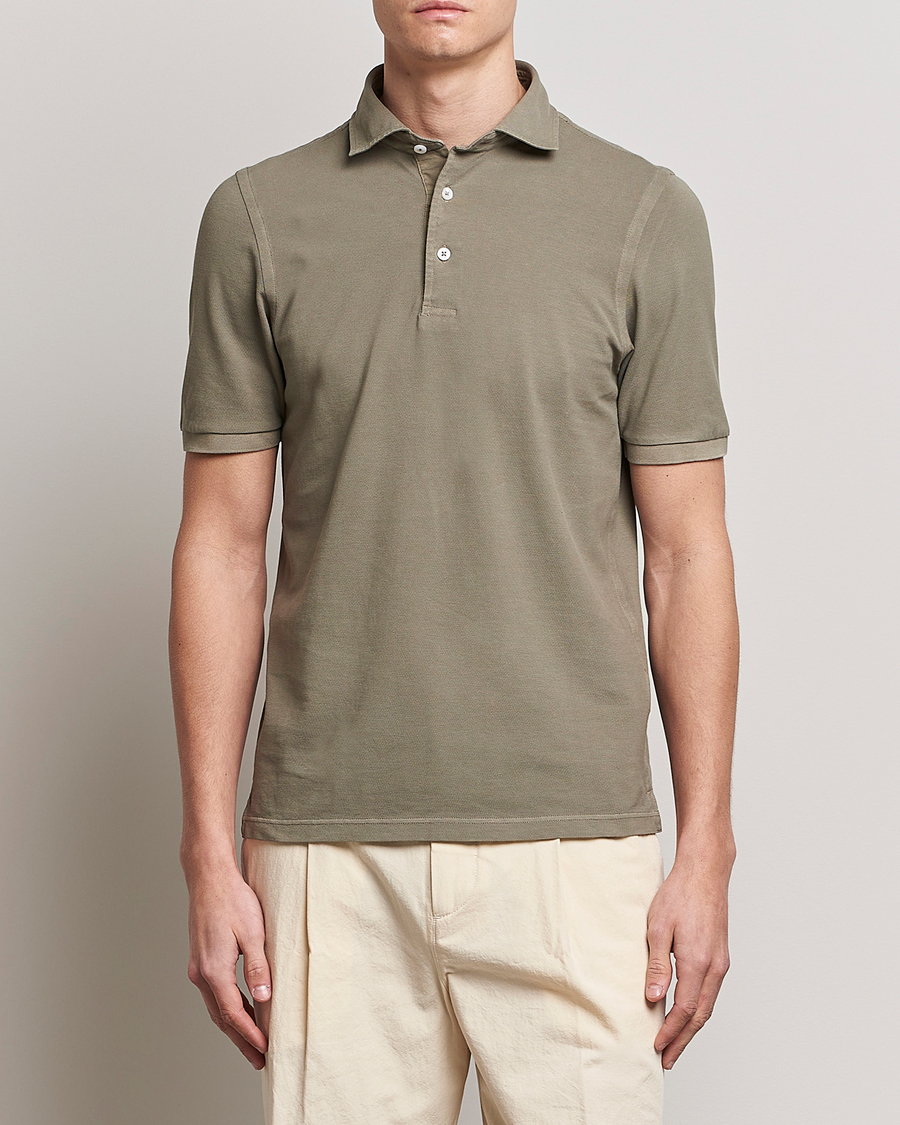 Homme | Polos | Gran Sasso | Washed Polo Concrete Beige