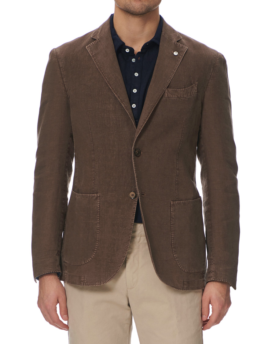 Homme | Blazers | L.B.M. 1911 | Jack Regular Fit Linen Blazer Brown