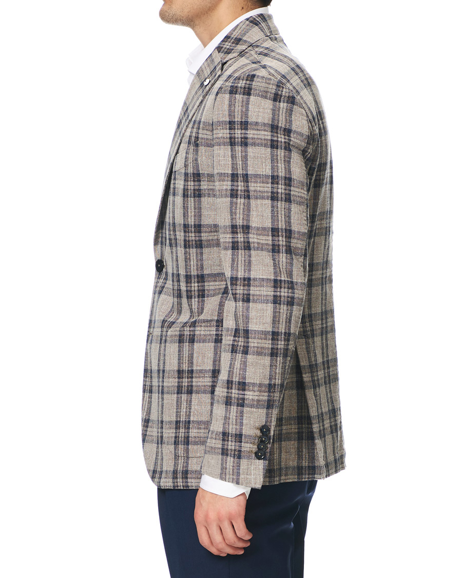 Homme | Blazers | L.B.M. 1911 | Jack Regular Fit Checked Cotton Blazer Beige/Navy